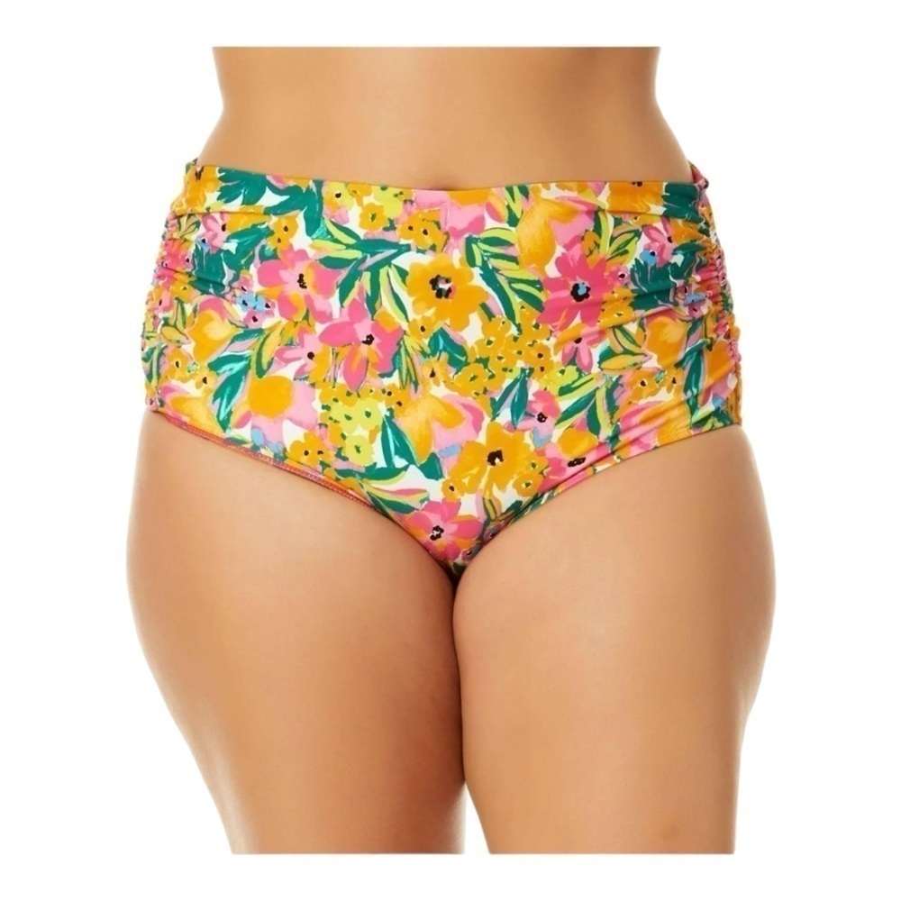Anne Cole Convertible High Waist Shirred Swim Bottom NWT